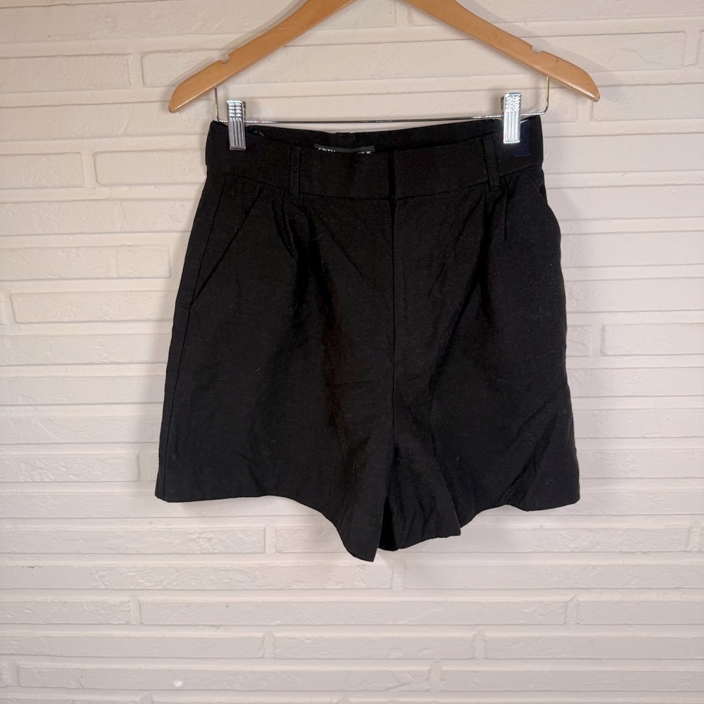 Zara Black High Waist Cotton Blend Shorts, Women’s Size Medium